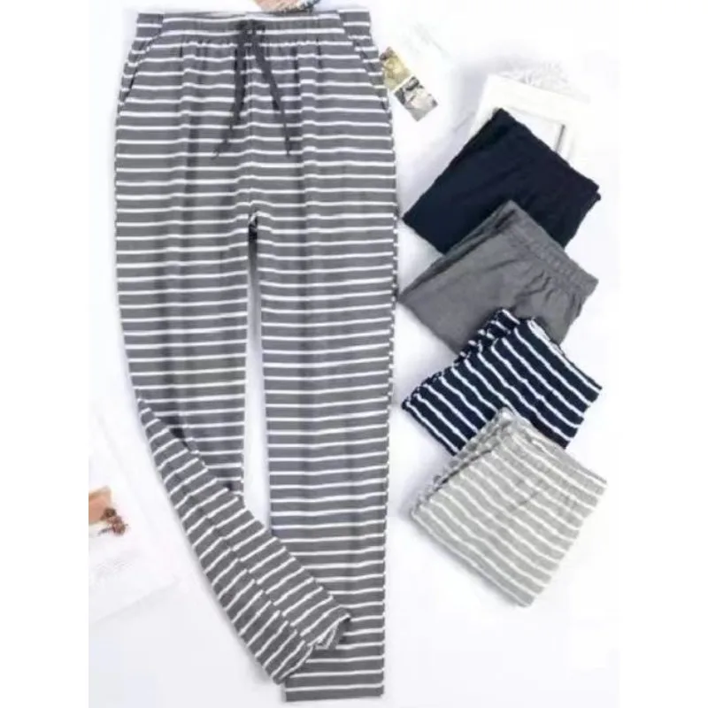 Can Be Worn Outside Pure Cotton Male Pajama Pants Spring and Autumn Thin Loose Long Pants Large Size All Cotton Home Pants Soft