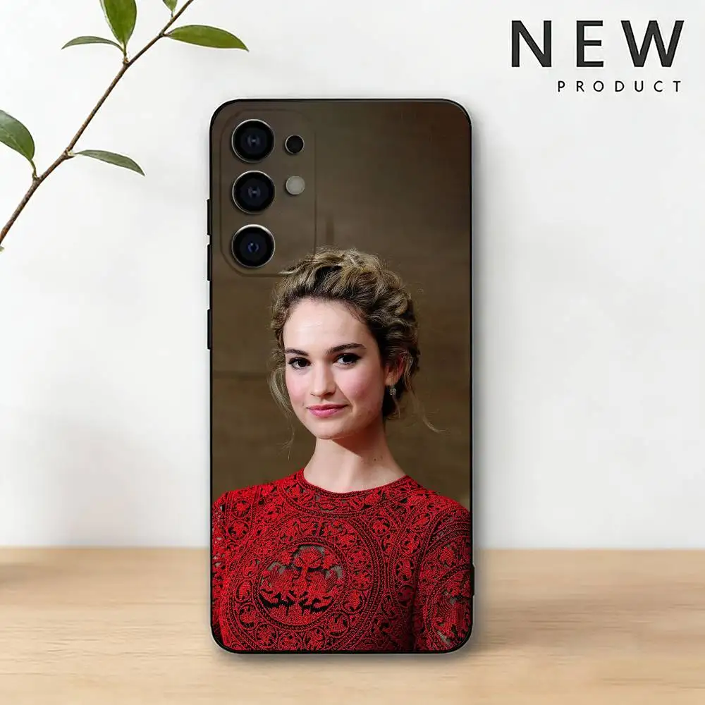 Actor L-Lily James  Phone Case For Samsung S25,S24,S21,S22,S23,S30,Ultra,S20,Plus,Fe,Lite Black Shell