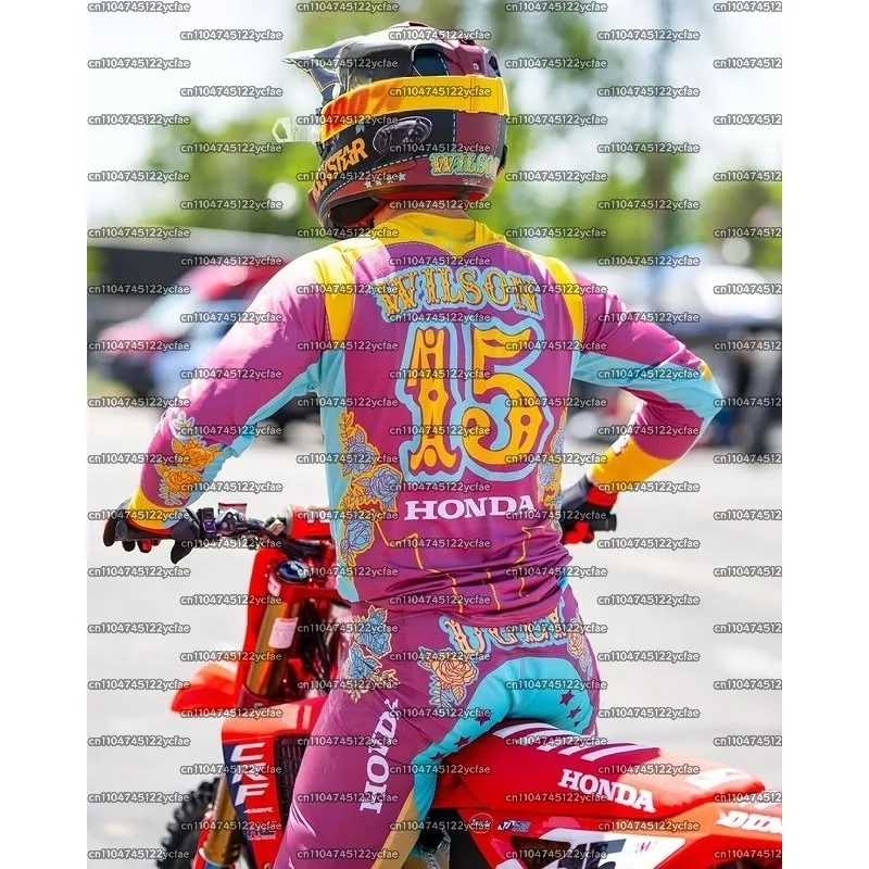 

2025 HONDA New #15 WILSON MXGP Super Motocross Racing Shirt Men Long Sleeve Motorcycle Tee Breathable Quick Drying Top Jersey