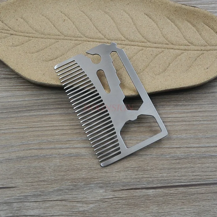 Card comb anti-static multifunctional portable mini metal stainless steel comb