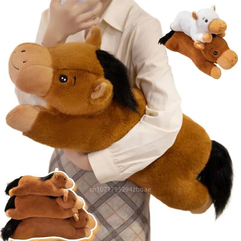 

50/65/86 см милая новая длинная полоска лошади плюшевая игрушка-подушка мягкая коричнево-белая лошадь животное мягкая игрушка домашний декор подарок для детей