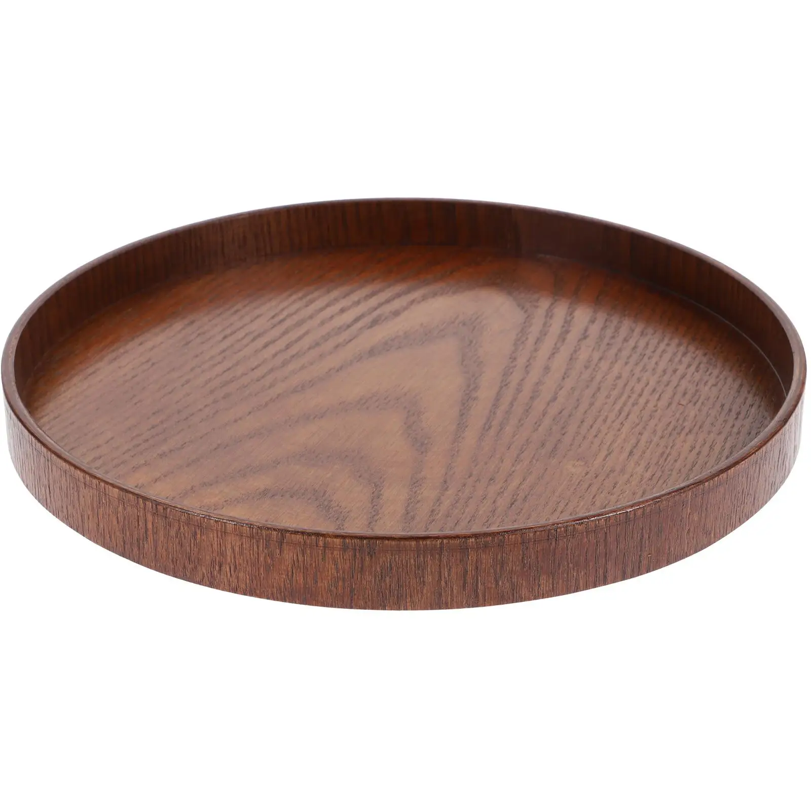 

Wooden Tray Round Lap Desk Food Board Coffee Table Decor Console Light Brown Serving Fruit Bread Practical Kitchen Banquet