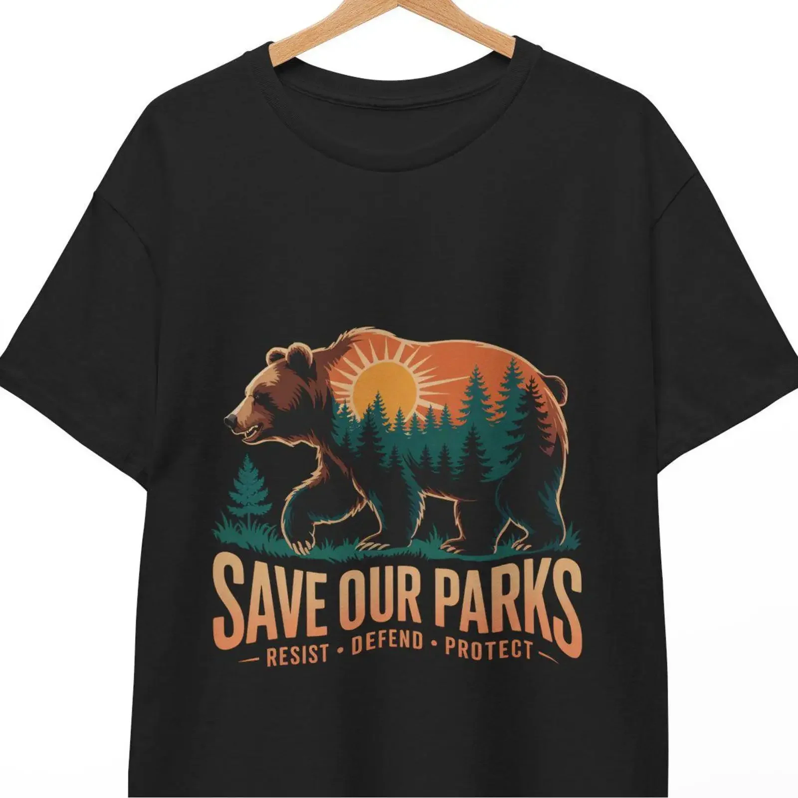 Save Our Parks T Shirt National Park Conservation Nature Activist Resist Environmental  vintage Washed Comfortable fashion