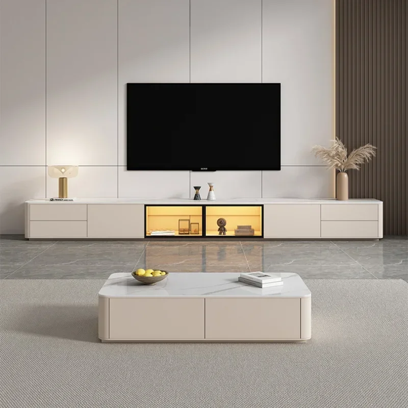

Italian Light Luxury TV Cabinet Coffee Table Combination Simple Modern TV Cabinet Living Room Mueble Para Televisor Furniture