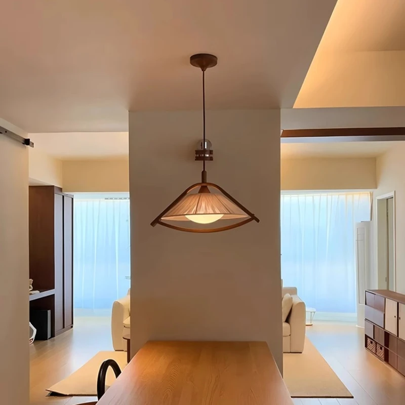 

Solid wood chandelier master bedroom wabi retro tea room art creative dining table restaurant lighting