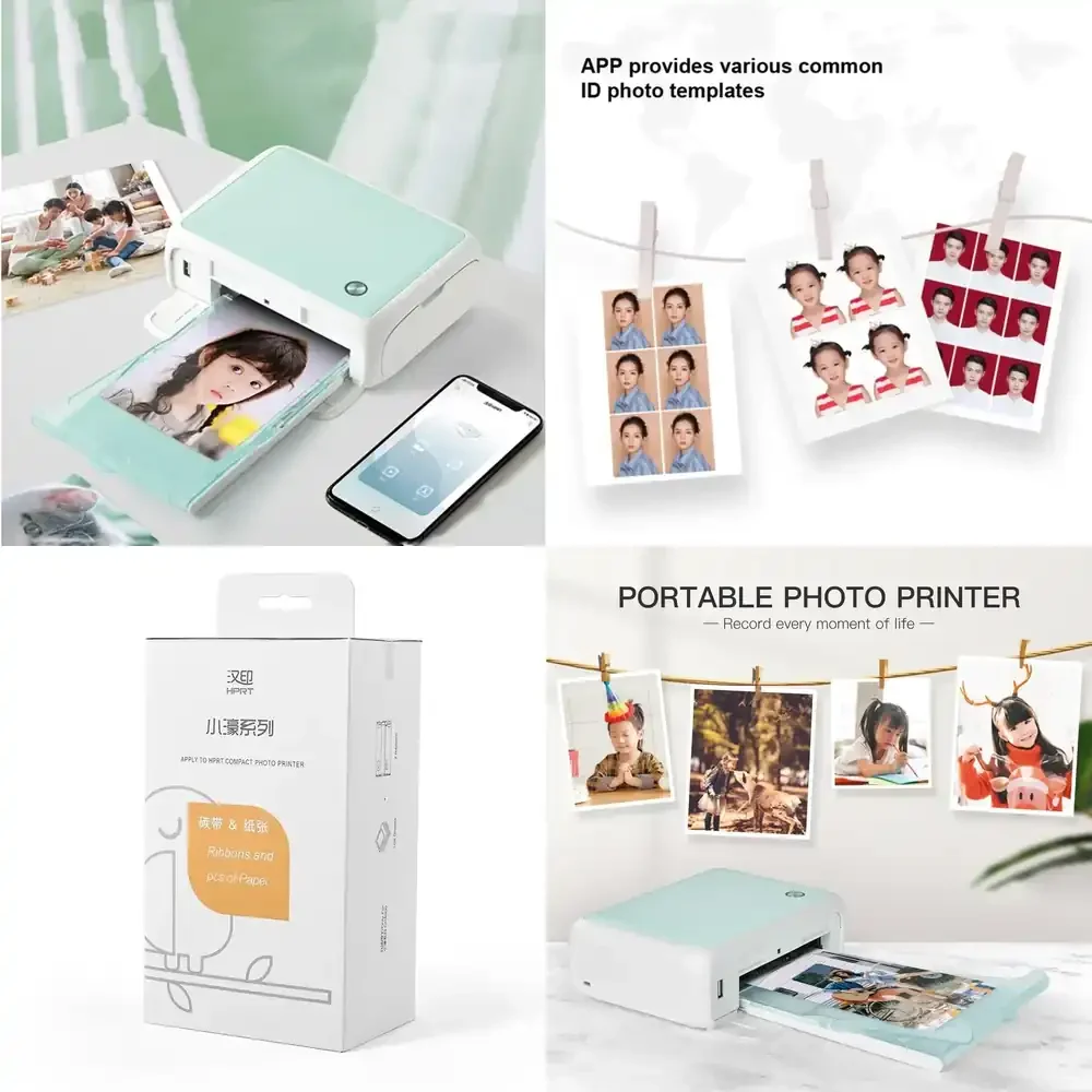 

12/Customizable Hprt Cp4000l 4x6 Inch 300dpi Portable Full Color Photo Printer Mini Househeld Thermal Sublimation