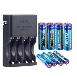 KENTLI 1.5v aa aaa batteries Rechargeable polymer Lithium battery + 4 slots AA AAA lithium li-ion Smart Charger