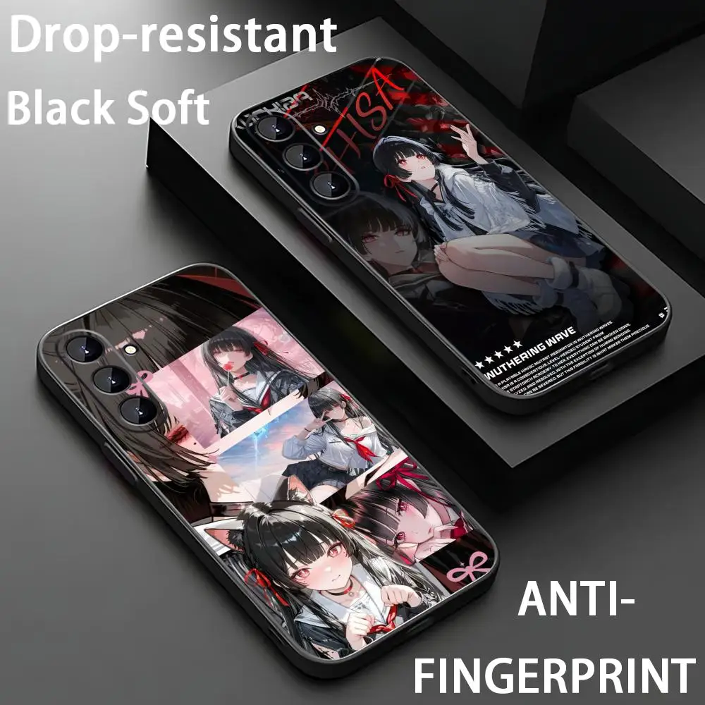 Wuthering Waves Chixia Phone Case For Samsung Galaxy S26 S25 S24 S23 S22 S21 Plus Ultra Fold A Soft Black