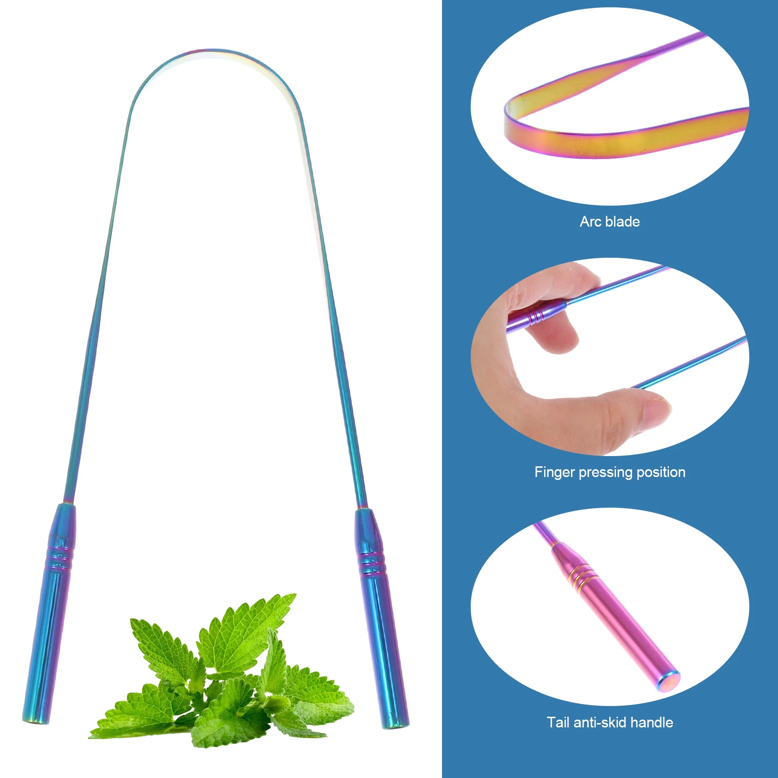 

1 set 1 Set Tongue Cleaner Reusable Stainless Steel Tongue Scraper Brush U-Shaped Oral Care Tool For Adults Bad Breath Removal