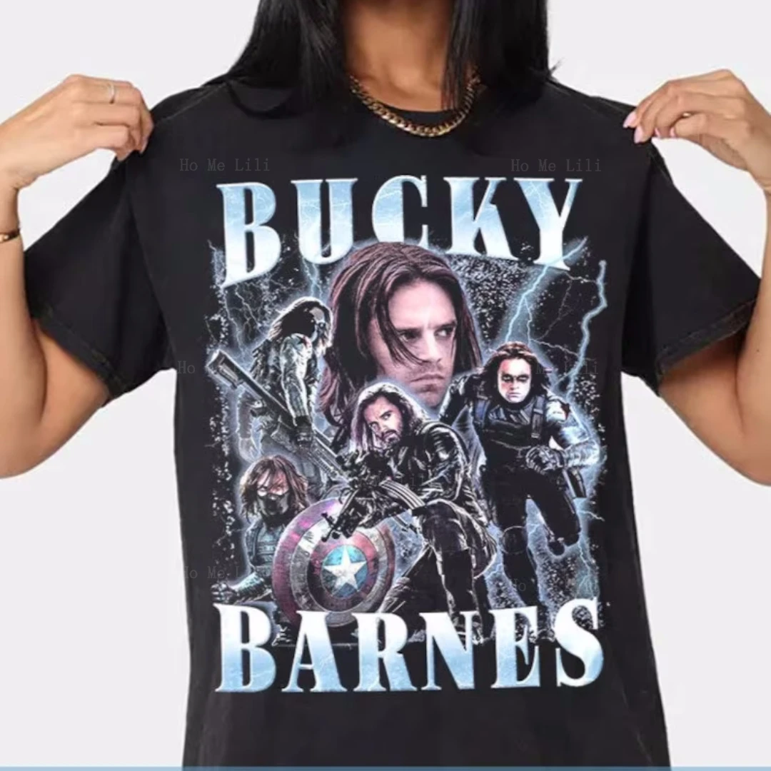 Bucky Barnes Winter Soldier Short Sleeve Sebastian Stan The Falcon And Winter Soldier Homage T-Shirt