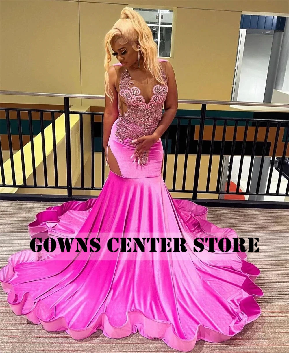 Sequined Lace Black Rhinestone Prom Dresses for Black Girl Sexy See Thru Beaded Mermaid Prom Party Gowns 2024 robe de bal