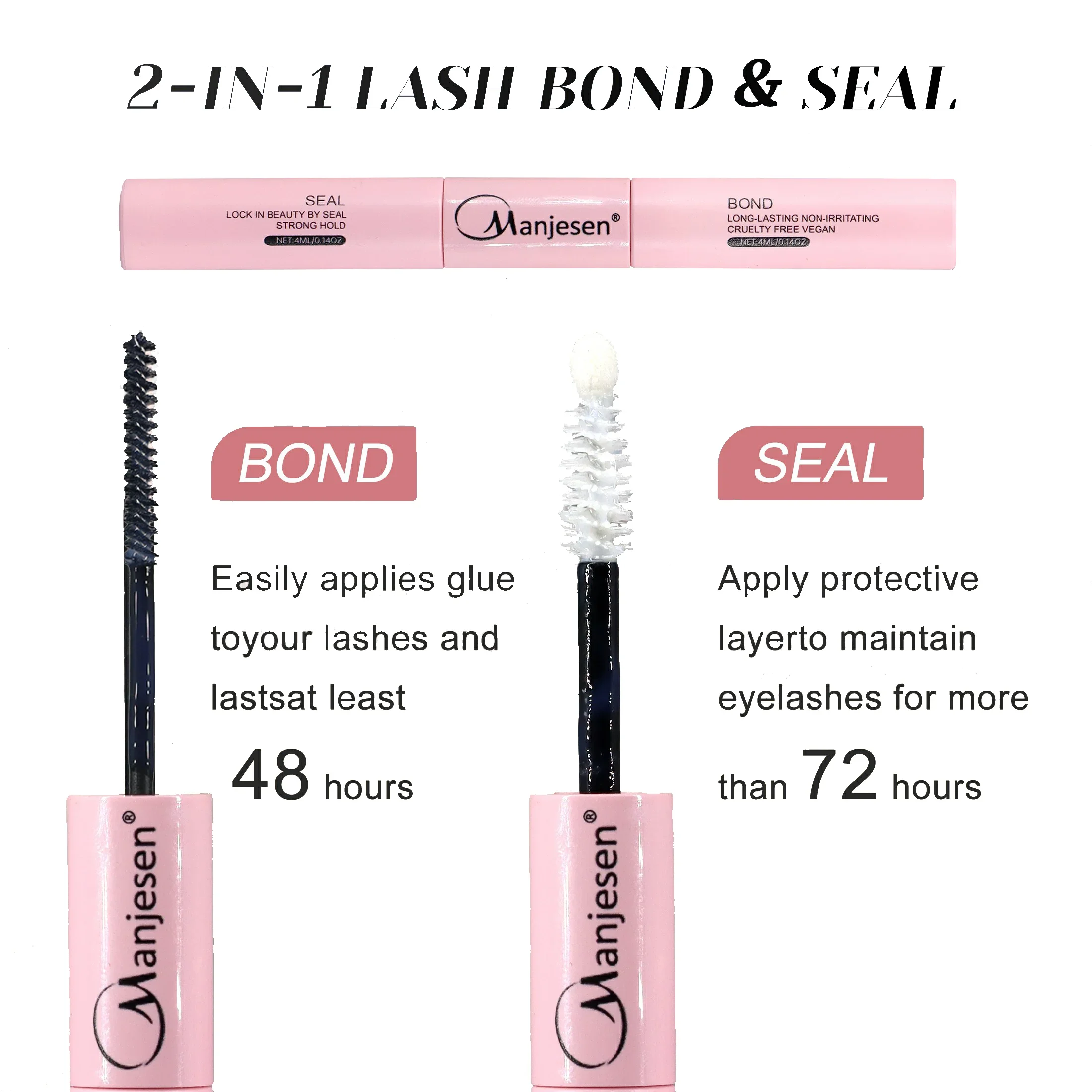 Lash Bond and Seal for Cluster Lash Glue 2in1 Glue Lasting Waterproof Clear Coating Raincoat Strong Tasteless DIY10 ML Glue