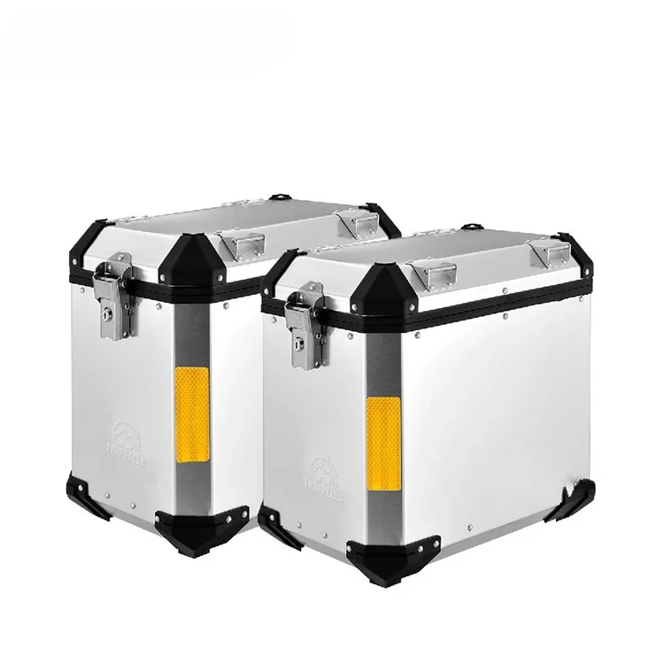 41L motorcycle pannier case aluminium side  silver