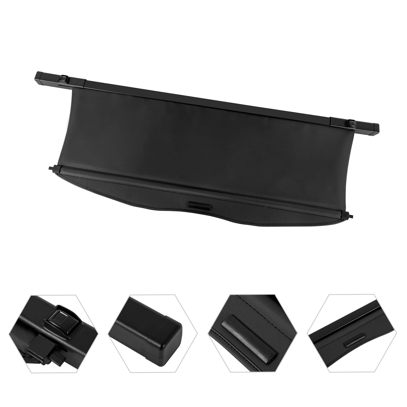 أسود قابل للسحب غطاء البضائع الأمتعة الظل درع غطاء صندوق السيارة الأمن درع الظل ل 2020-22 تويوتا هايلاندر #2