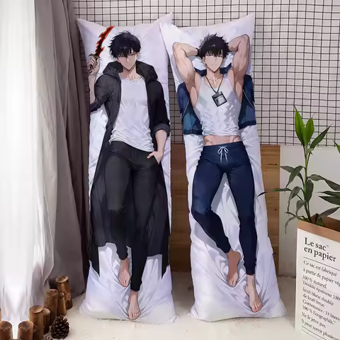 Anime Sung Jin-Woo Male Dakimakura Hugging Body Pillow Cover Case HD Printed Otaku Pillowcases Home Bedding Decoration 6 Sizes
