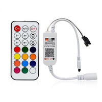 21-Keys IR Remote & BT APP RGB LED Controller, Smart Pixel Controller for WS2812B WS2811 LED Strip, Music Sync Color Dimmer