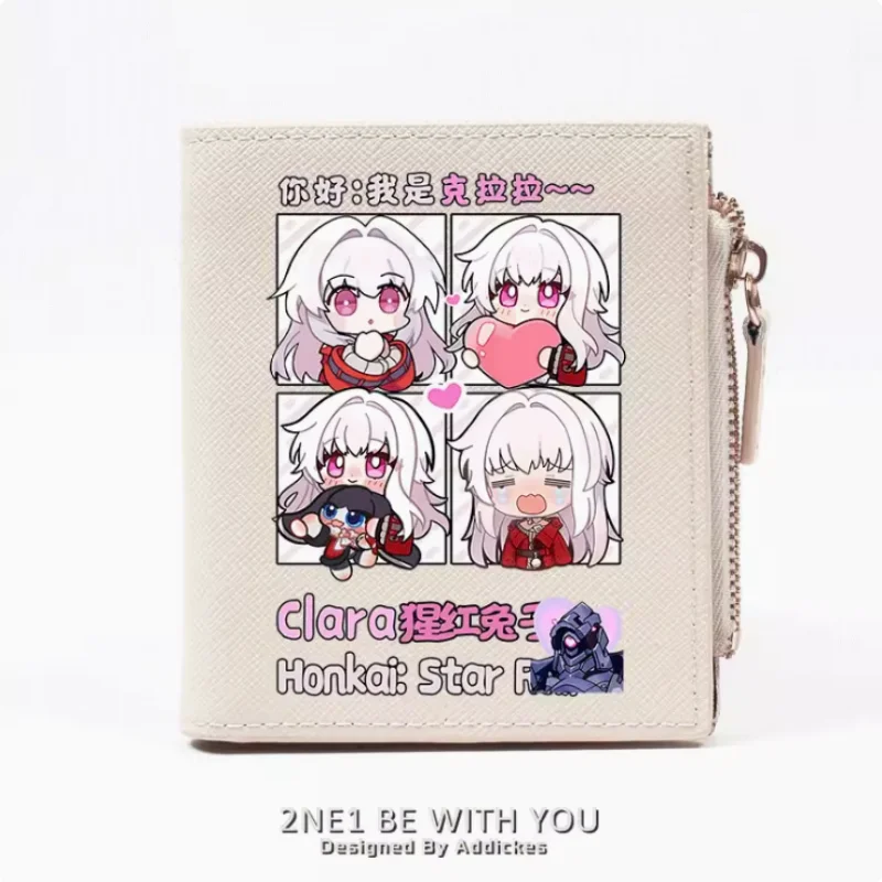 

Honkai: Star Rail Clara Anime Fashion Wallet PU Purse Card Coin Zipper Money Bag Cosplay Gift B530