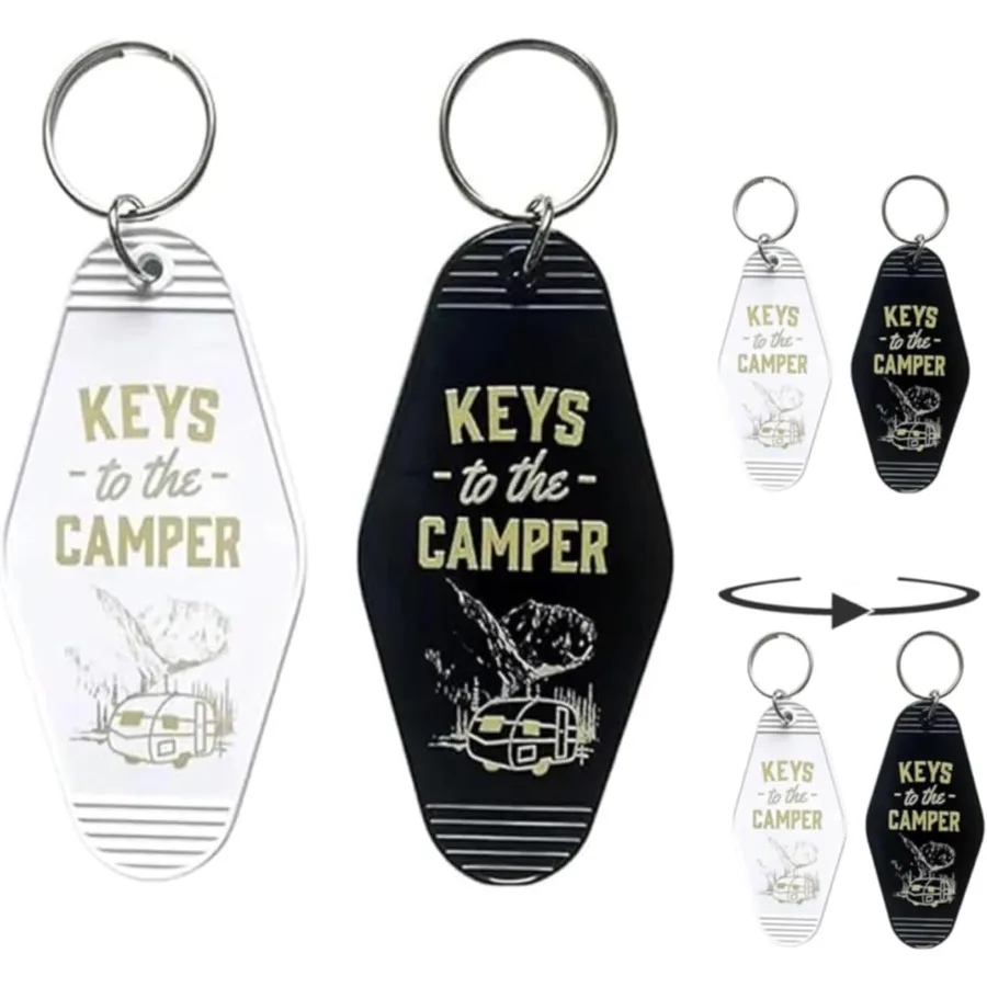 

Camper Keychain 2Pack Keys to The Camper Keychain Camping Accessories Gift for Women Men