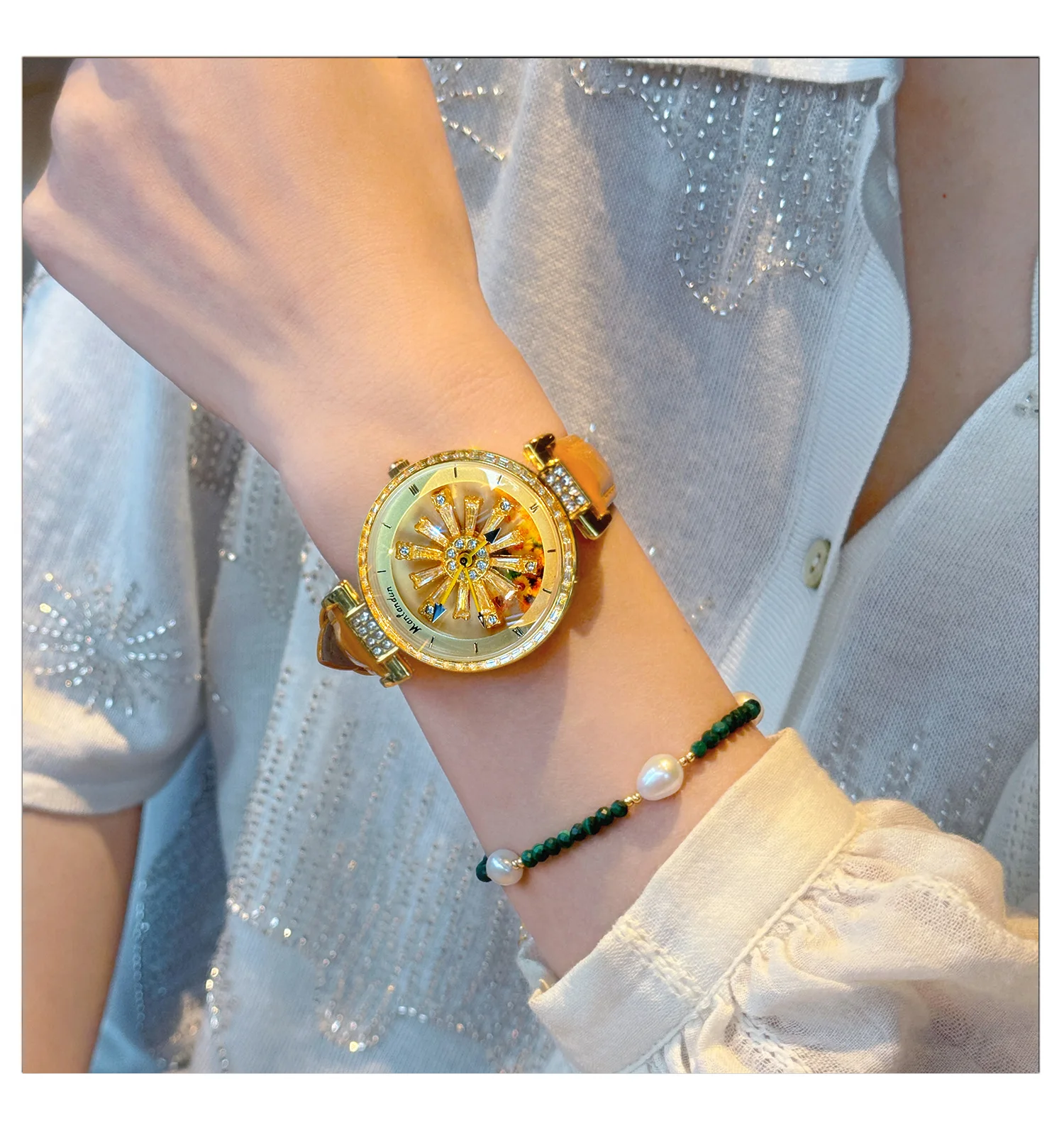 Yellow Sunflower Ladies Watch with Optional Movement Waterproof Ladies Quartz Watch Christmas Birthday Gifts For Besties