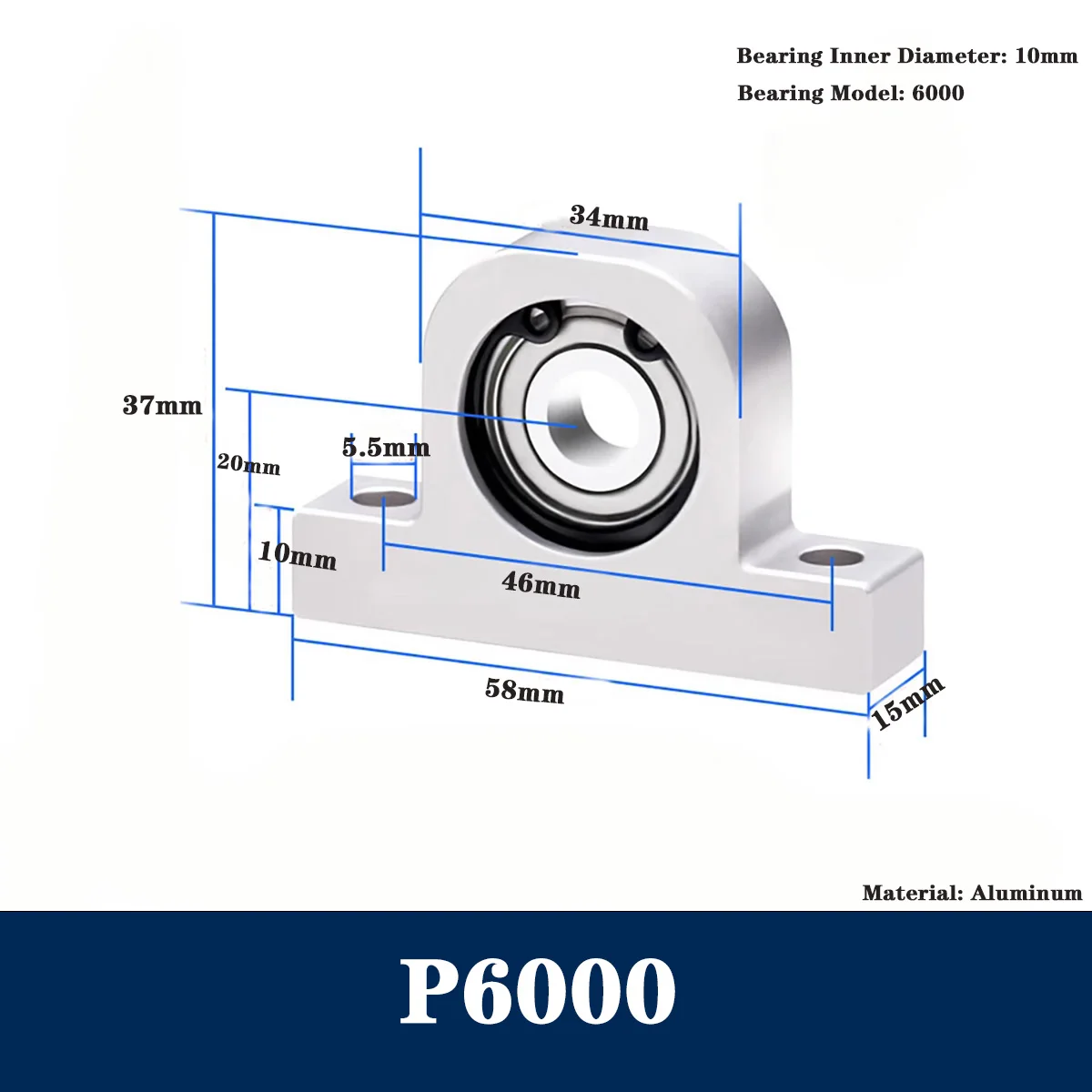 مجموعة كتلة المحمل العمودي من النوع P/دعامة سبائك الألومنيوم/مقعد التثبيت/المحور البصري/قوس العمود