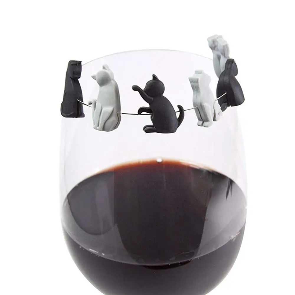 New Silicone Drink Markers Marker Tool Distinguish Wine Cup Marker Reusable Creative Drinking Cup Identifier Sign Bartender