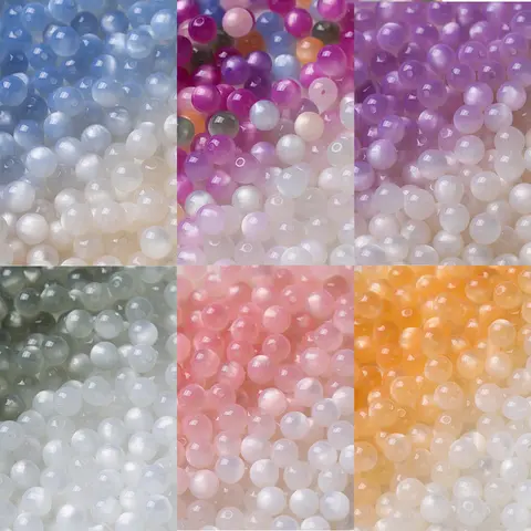 10pcs 8/10/12mm Resin Round Beads UV Changing Reactive Spacer Beads for DIY Necklace Bracelet Earring Jewelry Making Accessories
