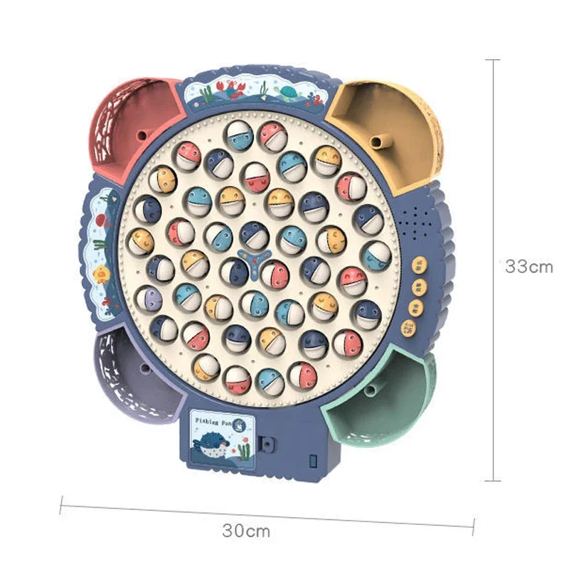 Fishing Toy Children Outdoor Electric Musical Rotating Board Play Fish Game Magnetic Fish Sports Educational Toys For Boys Girls