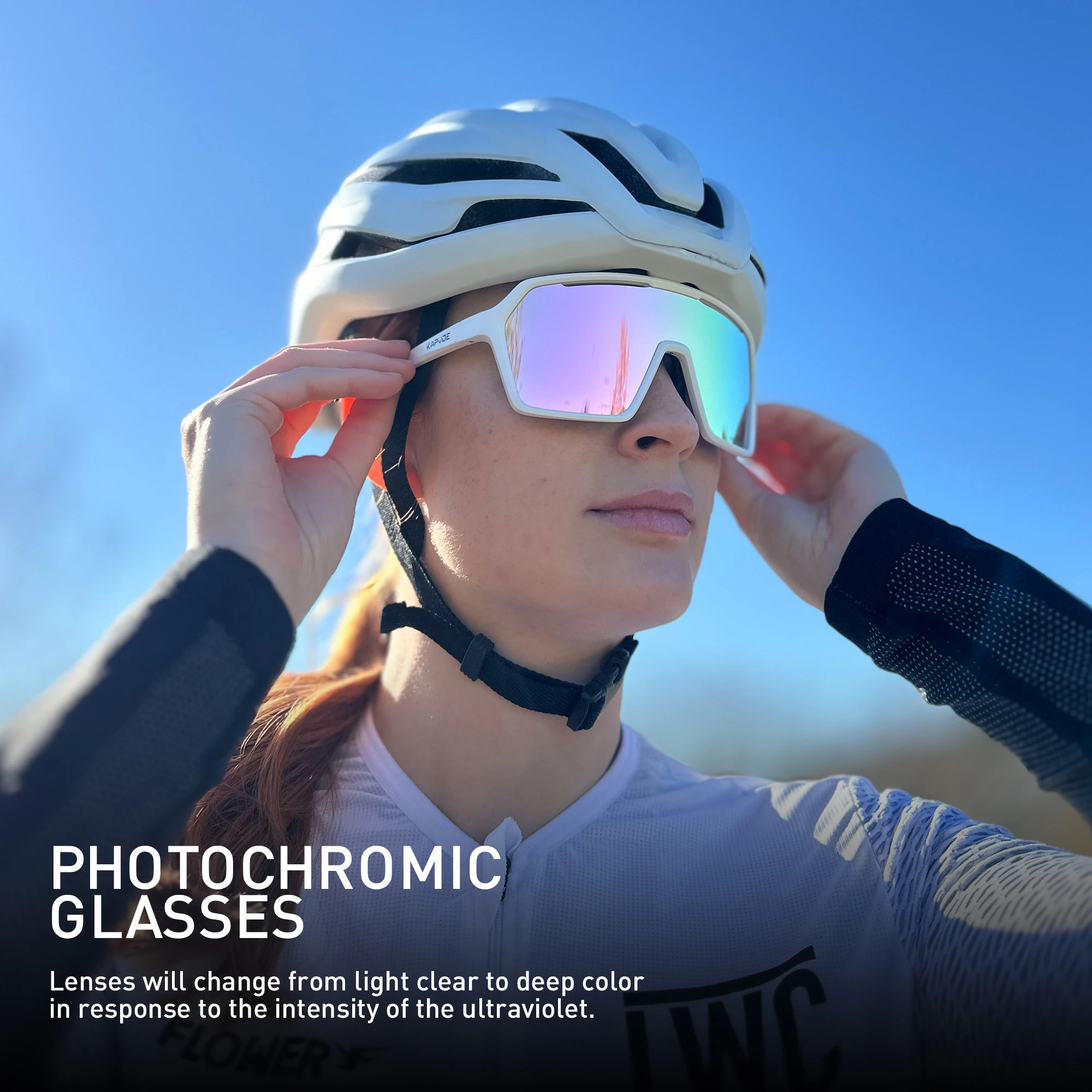 Kapvoe Cycling Photochromic Glasses Men Women Outdoor Sports Riding Protection Glasses MTB UV400 Sunglasses Hiking Glasses