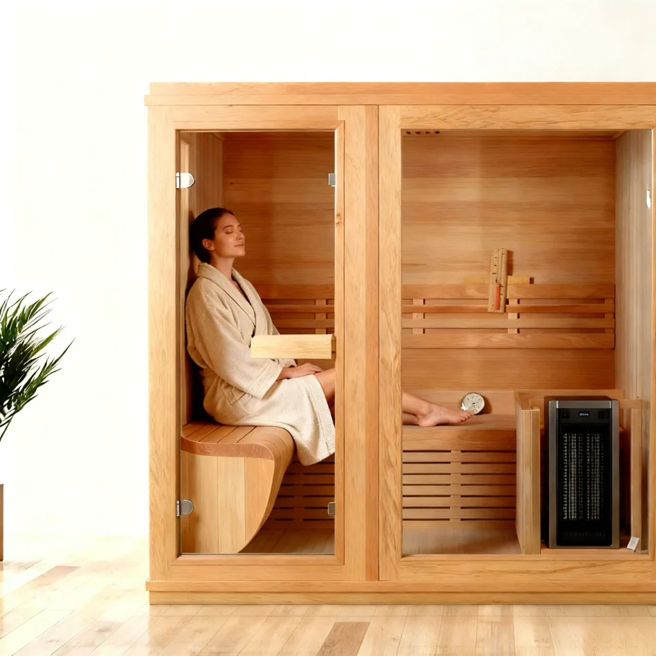 

Традиционная паровая сауна, домашняя сауна из массива дерева, на 1-5 человек, канадский хемлок, 8-мм закаленное стекло, усиленная конструкция