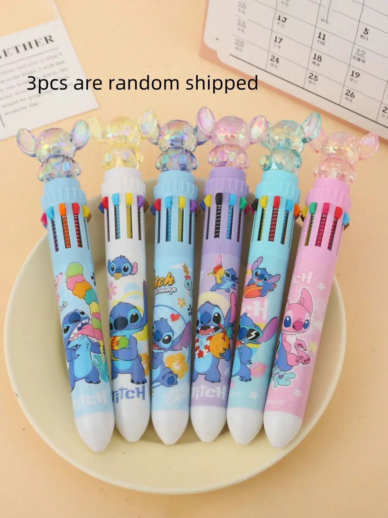1/2/3 pièces point Disney style aléatoire presse dix couleurs stylo à bille CartoonPen papeterie préfet pour cadeau de noël