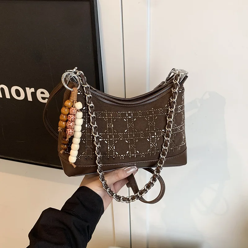 

2025 New Women's Rhinestone Hobo Bag, Chic Matte Crossbody Purse, Soft Faux Leather Top Handle Sling Bag for Daily Use & Dating​