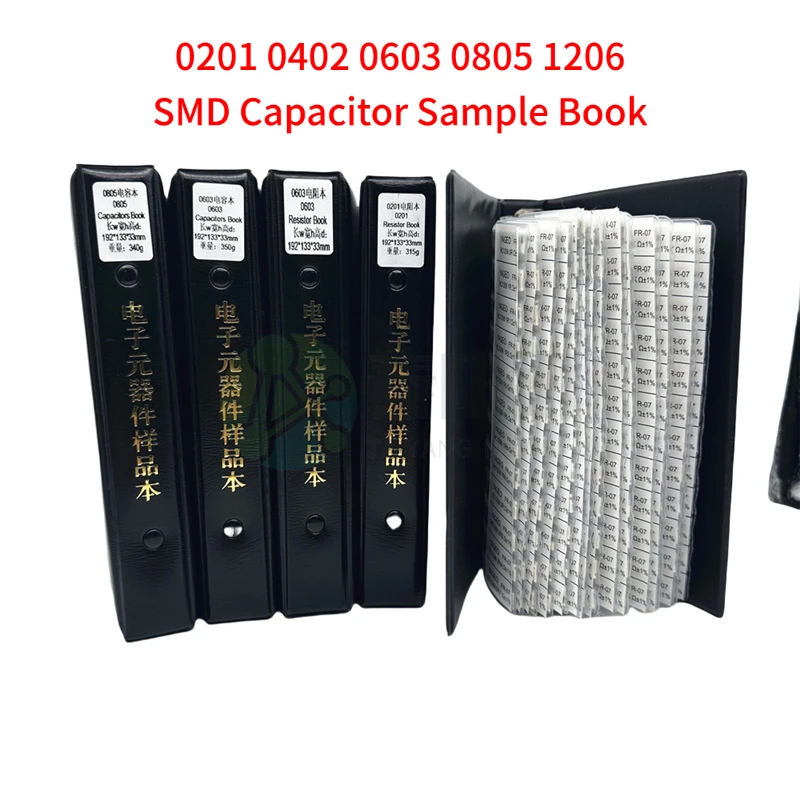 SMD Capacitor Sample Book Component Assortment Kit 0201 0402 0603 0805 1206 Labeled Easy Identification Complete Specifications