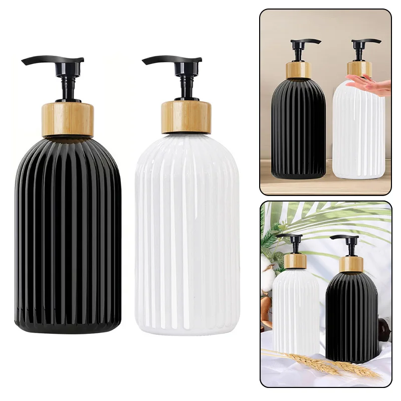 Bathroom Accessories 1/2pcs 500ML Line Bottle Lotion Sub Bottles Portable Plastic Lotion Bottle Shower Gel Empty Container