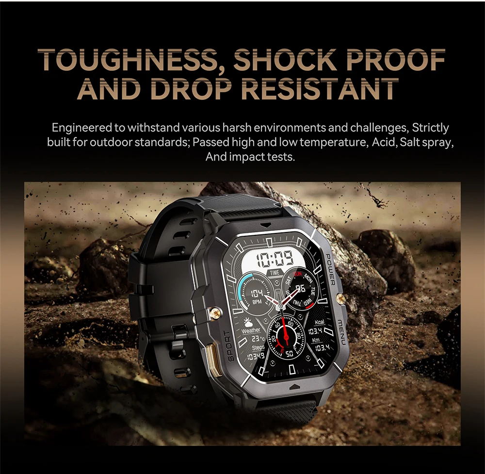 CUBOT C28 Wasserdichte Intelligente Uhr Männer 2,02 Zoll Fitness Tracker Sport Handgelenk Smartwatch Für Android IOS Bluetooth Anruf – Detail 4