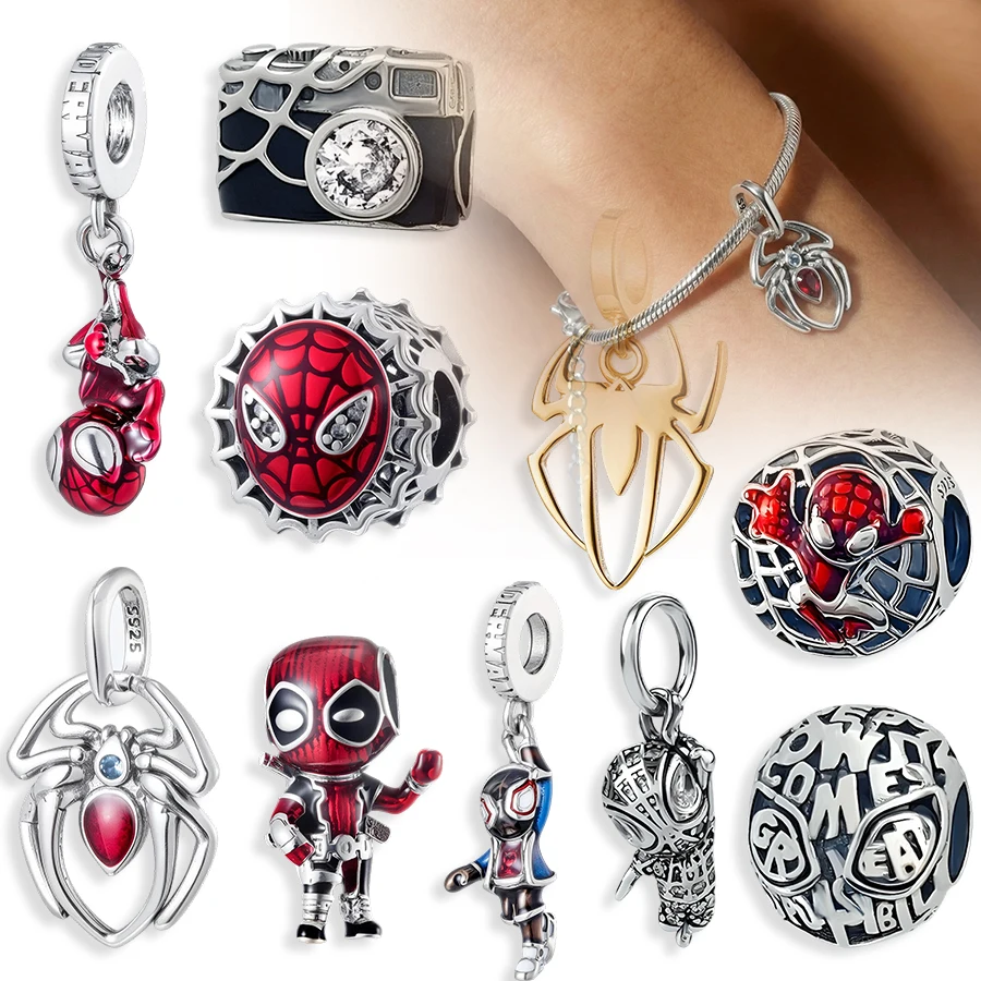 2026 New Disney Spider-Man & Deadpool Charm Beads Fit Original Europeans Bracelet Accessories DIY Jewelry Gifts for Women & Fans