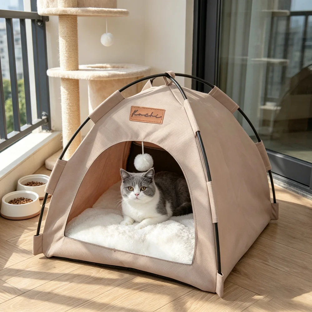 Casita plegable para perros pequeños y gatos - transpirable y cálida - imagen 2