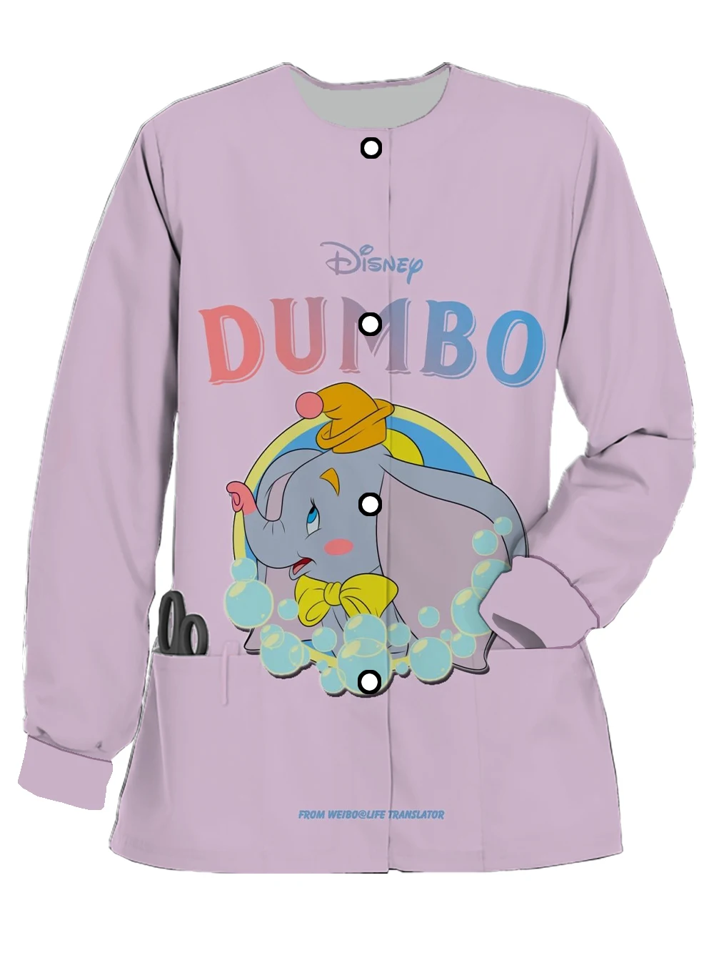 New Disney Dumbo print series women\'s long-sleeved spring and autumn nurse clothes beauty salon doctor work clothes jacket