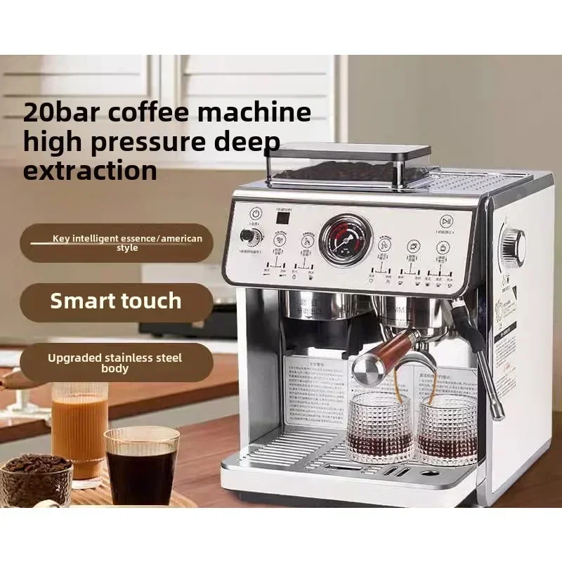 

Coffee machine double heating full semi-automatic household grinding machine