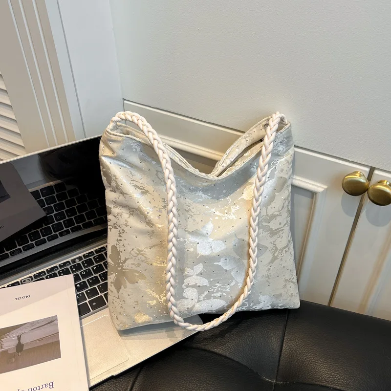 

2025 Winter Vintage Bucket Bag, Minimalist Underarm Purse for Women, Casual Aesthetic Crossbody, Chic Day to Night Tote Textured