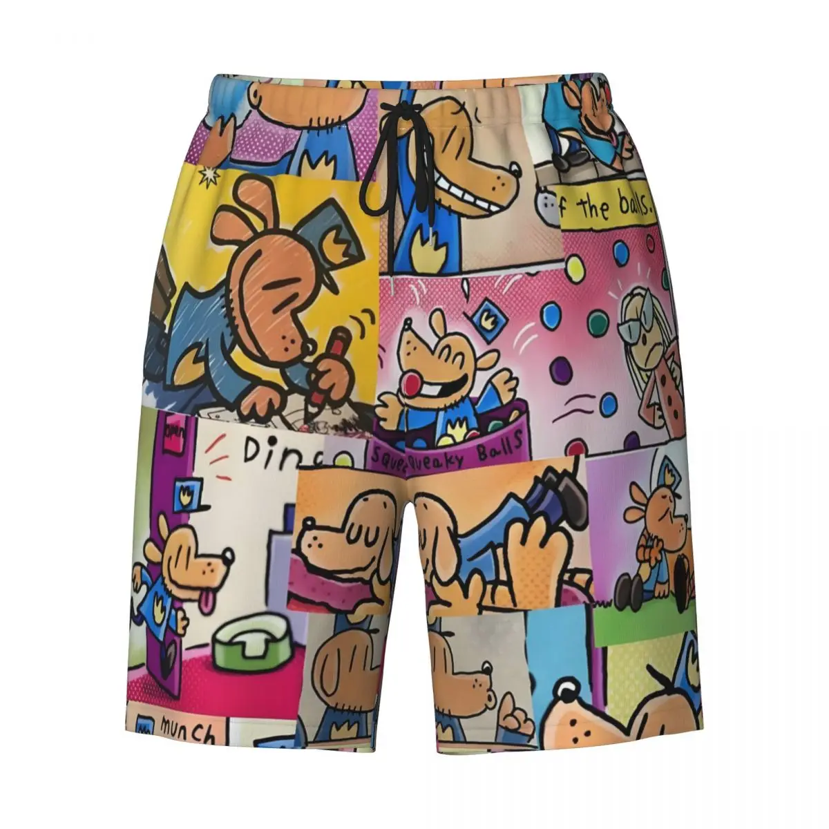 Anime Dog-Man Board Shorts Men's Fashion Beach Shorts Briefs Funny Cartoon Quick Dry Swim Trunks