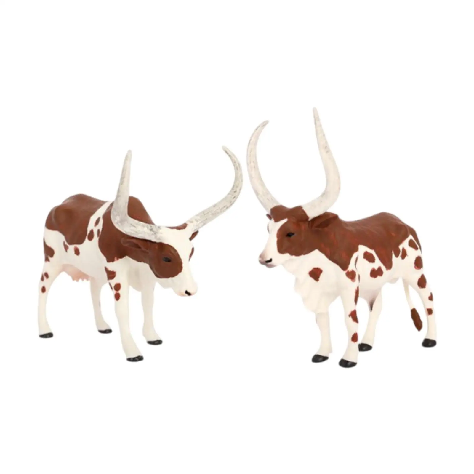 2x modelo animal educacional touro vaca figura pré-escolar estatuetas de animais pequenos