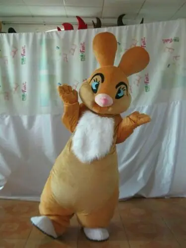 Costume de mascotte de lapin de luxe pour adultes, robe de paupières en peluche, mascotte de dessin animé, Halloween, Noël, nouveau