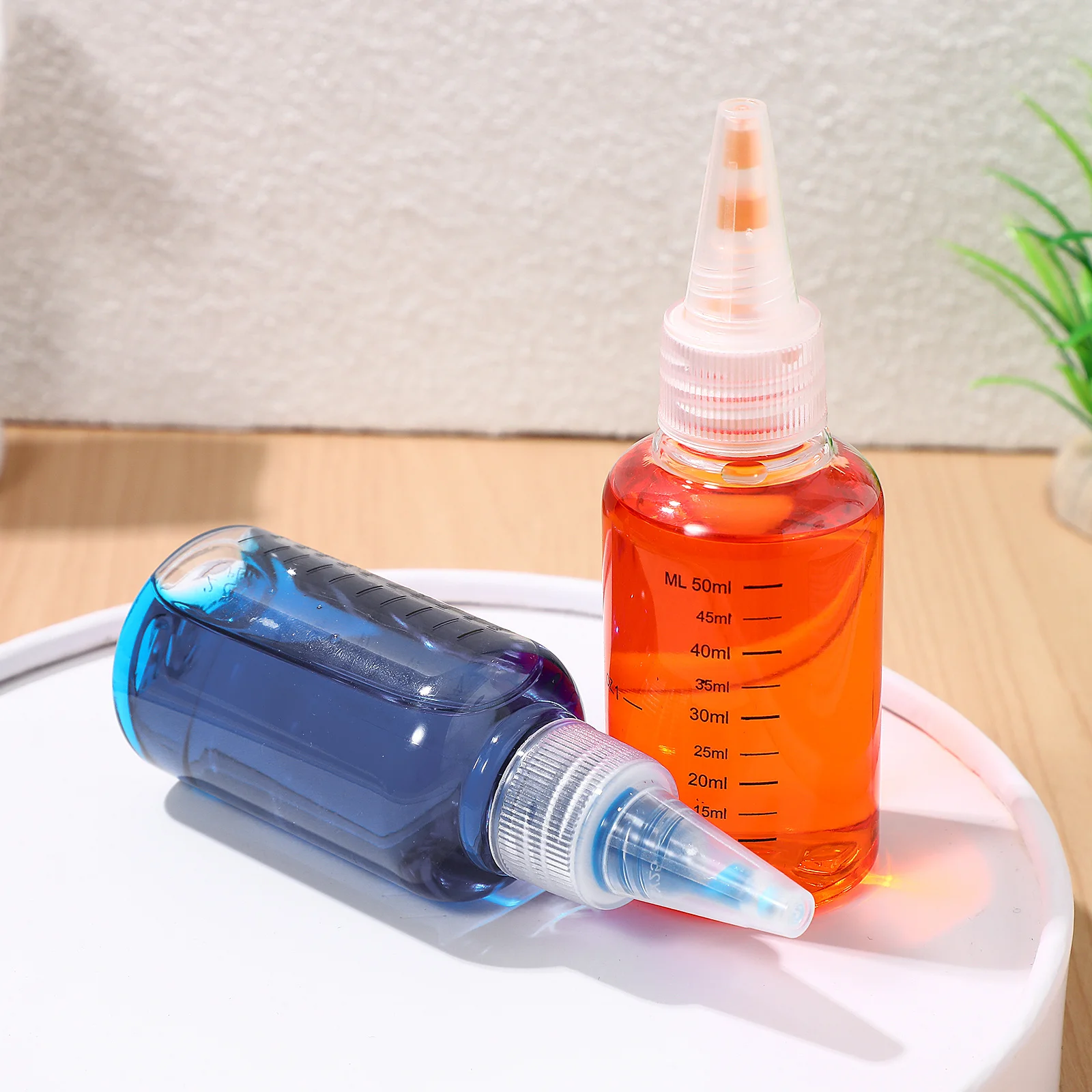 

10pcs Transparent Squeeze Bottles 50Ml Pointed Tip Applicator For Hair Dye Car Scratch Repair Paint Dispensing Empty Plastic