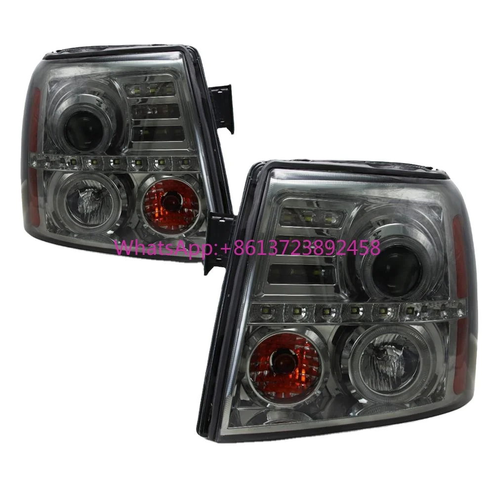 

Hot-selling Front Light Halo Projector Headlights W/ SMD LED Light Strip for 2002-2006 Cadillac Escalade Dual (Chromed /Smoke)