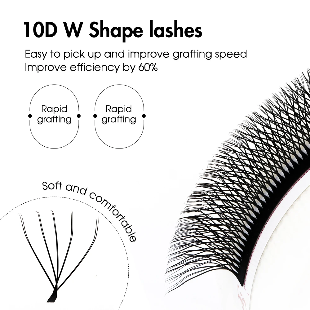 Fadvan 10D W Shape Lashes Extension Dense Double Layer 5D W Eyelashes Premade Fans False Lash