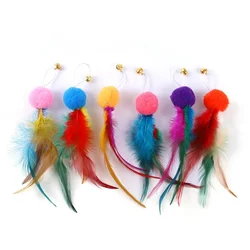 New Cute Funny Cat Stick Replacement Head Cat Toy Fishing Rod Flying Fish Feather Mouse Cat Stick Pet Supplies