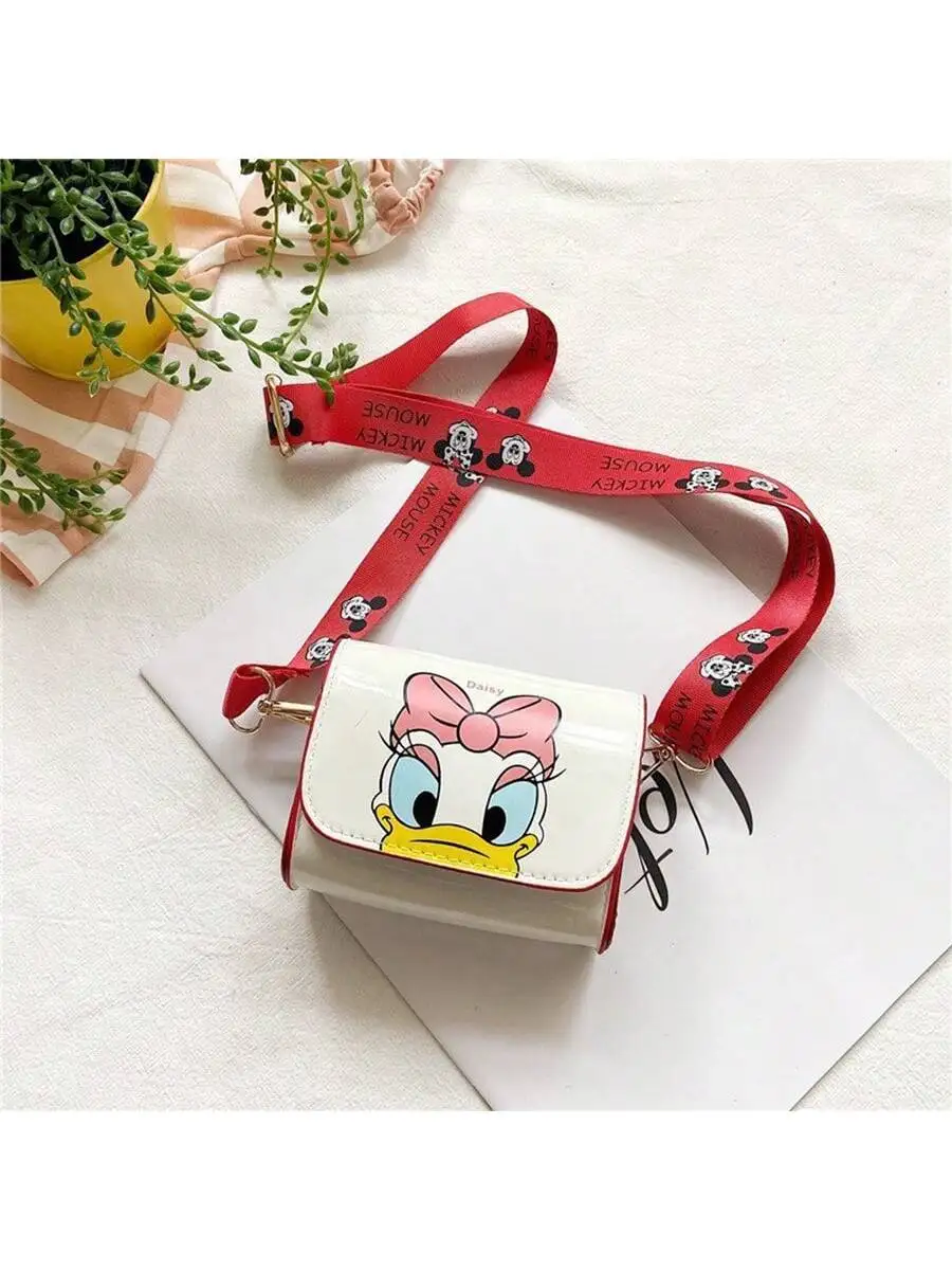 ديزني حقيبة مربعة أنيمي حقائب الكتف Kawaii رسول حمل لطيف الكرتون حقائب الظهر ميكي دونالد داك حقائب الموضة #5