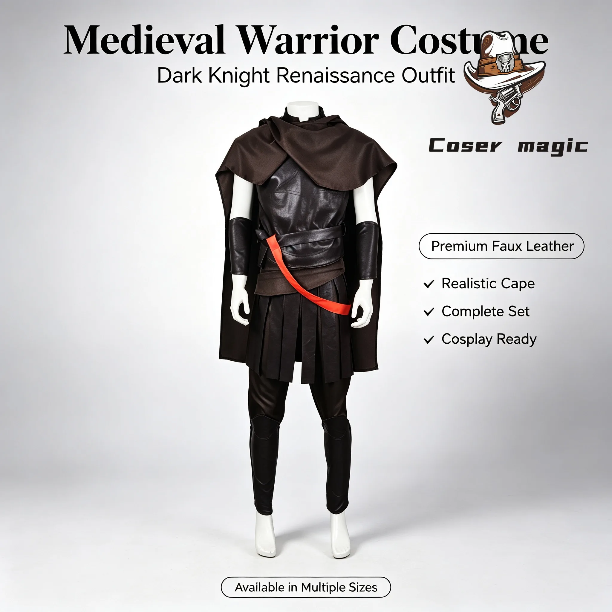 Disfraz de Cosplay de Odíseas de la Odisea, Caballero Vikingo, Gladiador Medieval, Conjunto Completo para Halloween