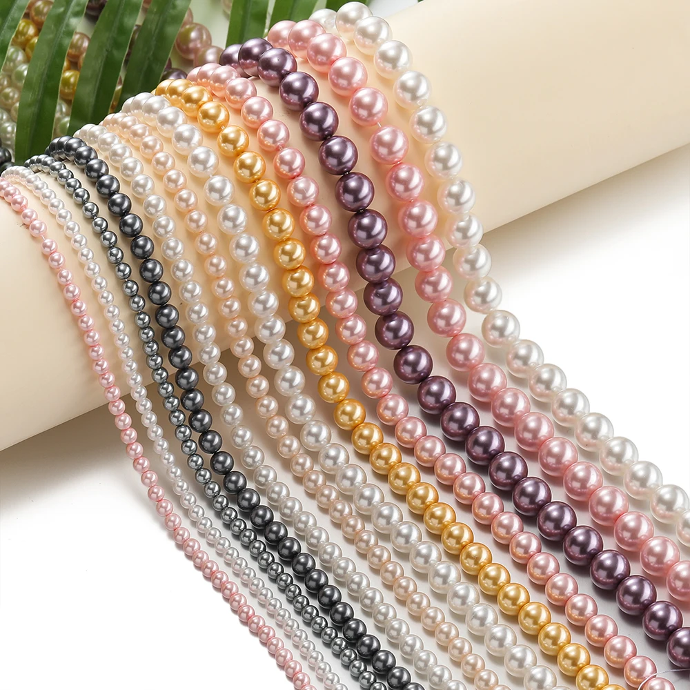 1 ستراند 4-10 مللي متر Aoubt 39-96 قطعة الزجاج اللؤلؤ الاصطناعي فاصل مستدير فضفاض الخرز DIY بها بنفسك مجوهرات أساور القلائد صنع المورد #4