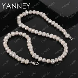 New 925 Sterling Silver 16-20 Inches Purple/Pink/White Pearl Necklace Women Fashion Jewelry Gift Charm